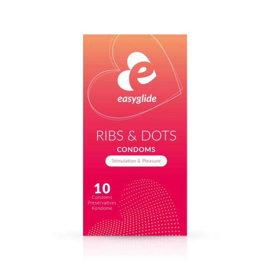 EasyGlide - Ribs and Dots Condooms - 10 stuks Multicolor