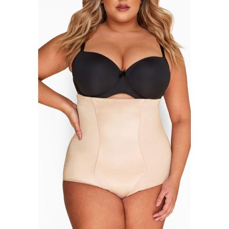 Yours Corrigerende Slip Van Satijn Met Hoge Taille In Nudesize 50-52