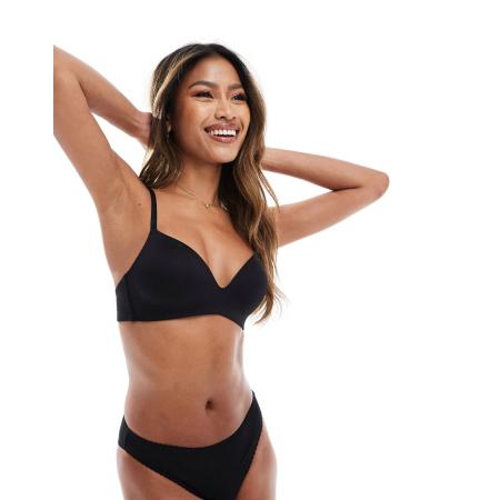 ASOS DESIGN Contouring Push-up bh zonder beugel in zwart
