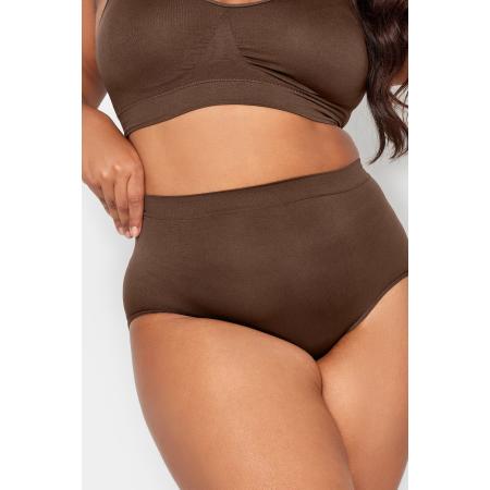 Yours Naadloze Slip Met Hoge Taille In Bruinsize 54-56