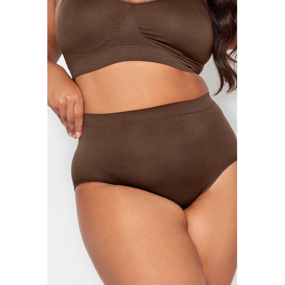Yours Naadloze Slip Met Hoge Taille In Bruinsize 54-56 Bruin