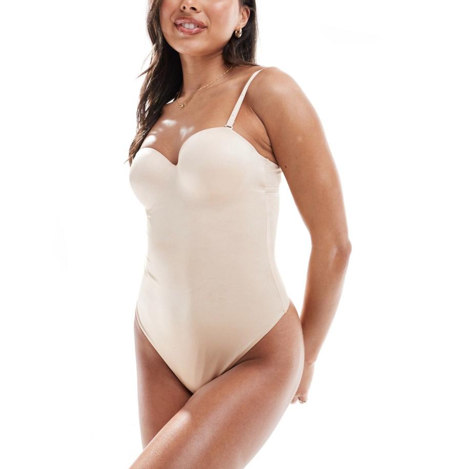 Dorina Mix en match Sublime Sculpt Licht gewatteerde medium corrigerende body met string in beige-Neutraal Multicolor