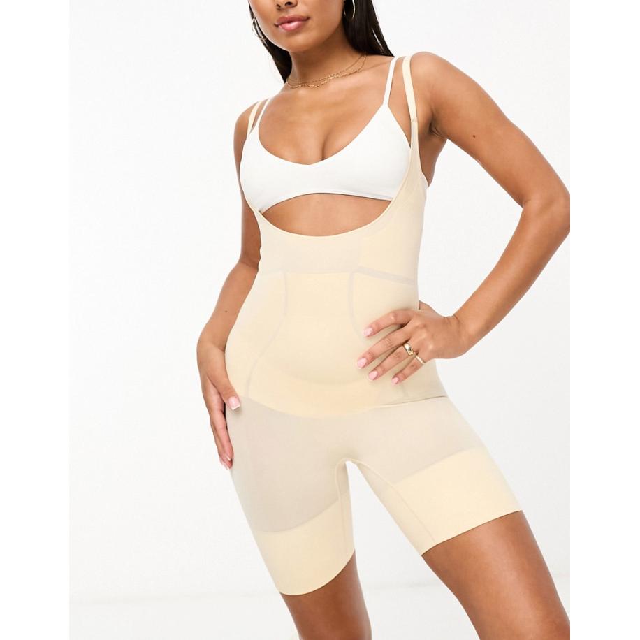 Dorina Absolute Sculpt Sterk corrigerende body met short en open buste in beige-Neutraal Multicolor