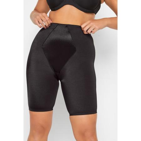 Yours Corrigerende Short Van Satijn In Zwart Size 54-56