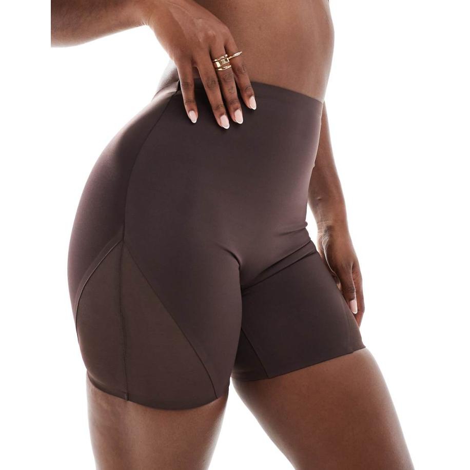 ASOS DESIGN Contouring Short van mesh met medium ondersteuning in bruin Bruin