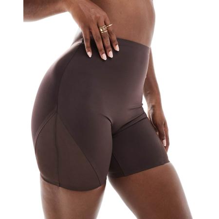 ASOS DESIGN Contouring Short van mesh met medium ondersteuning in bruin