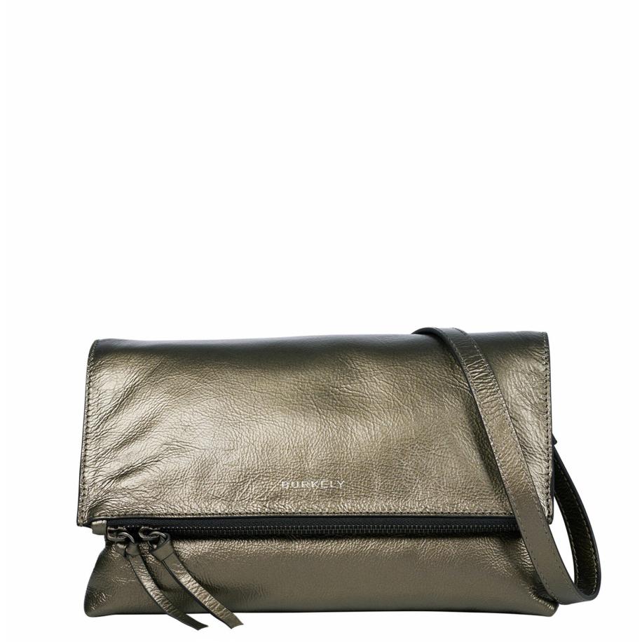 Burkely Creased Crystel Satchel Bag gun metal Grijs