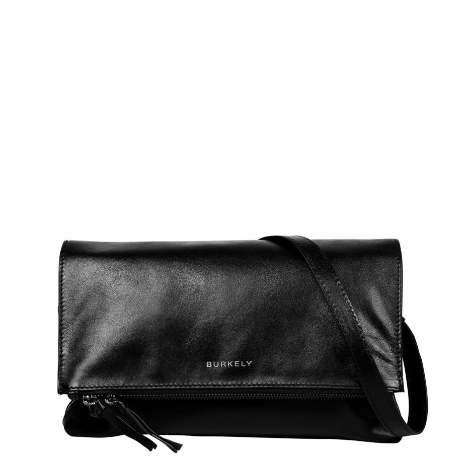Burkely Creased Crystel Satchel Bag black Zwart