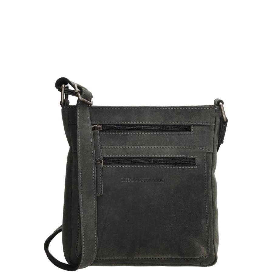 Hide & Stitches Idaho Dusk Schoudertas zwart Damestas Zwart