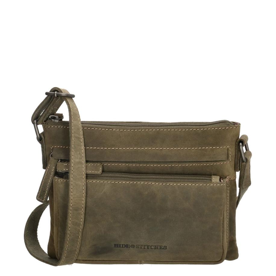 Hide & Stitches Idaho Celestial Schoudertas olijfgroen Damestas Groen