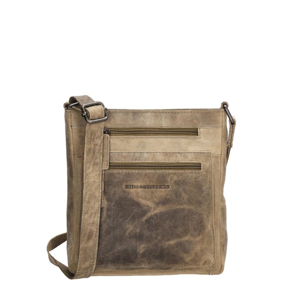 Hide & Stitches Idaho Dusk Schoudertas donkerzand Damestas Bruin
