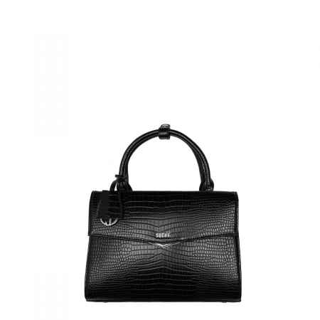 Socha Tiny Tip Croco 10 Shoulder Bag-Black