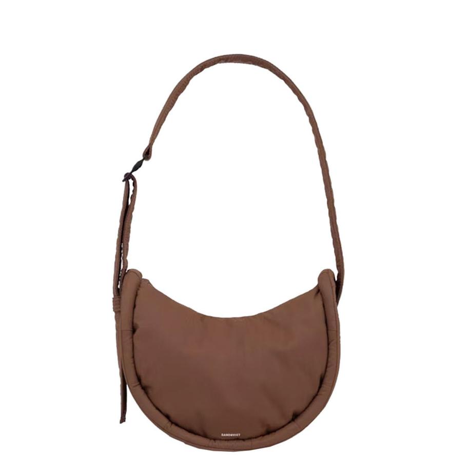 Sandqvist Curve Crossbody Round S dark taupe Bruin