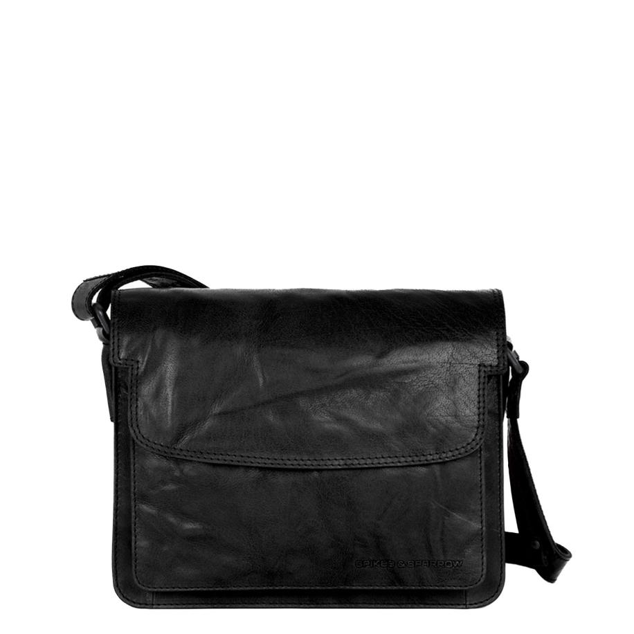 Spikes & Sparrow Frédérique Flapbag black Zwart