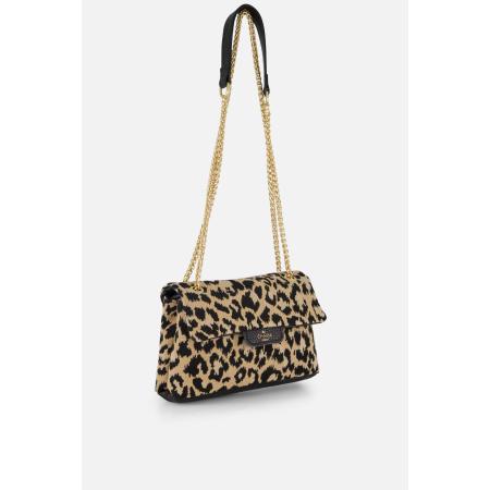 Charm Leopard Schoudertas bruin Textiel