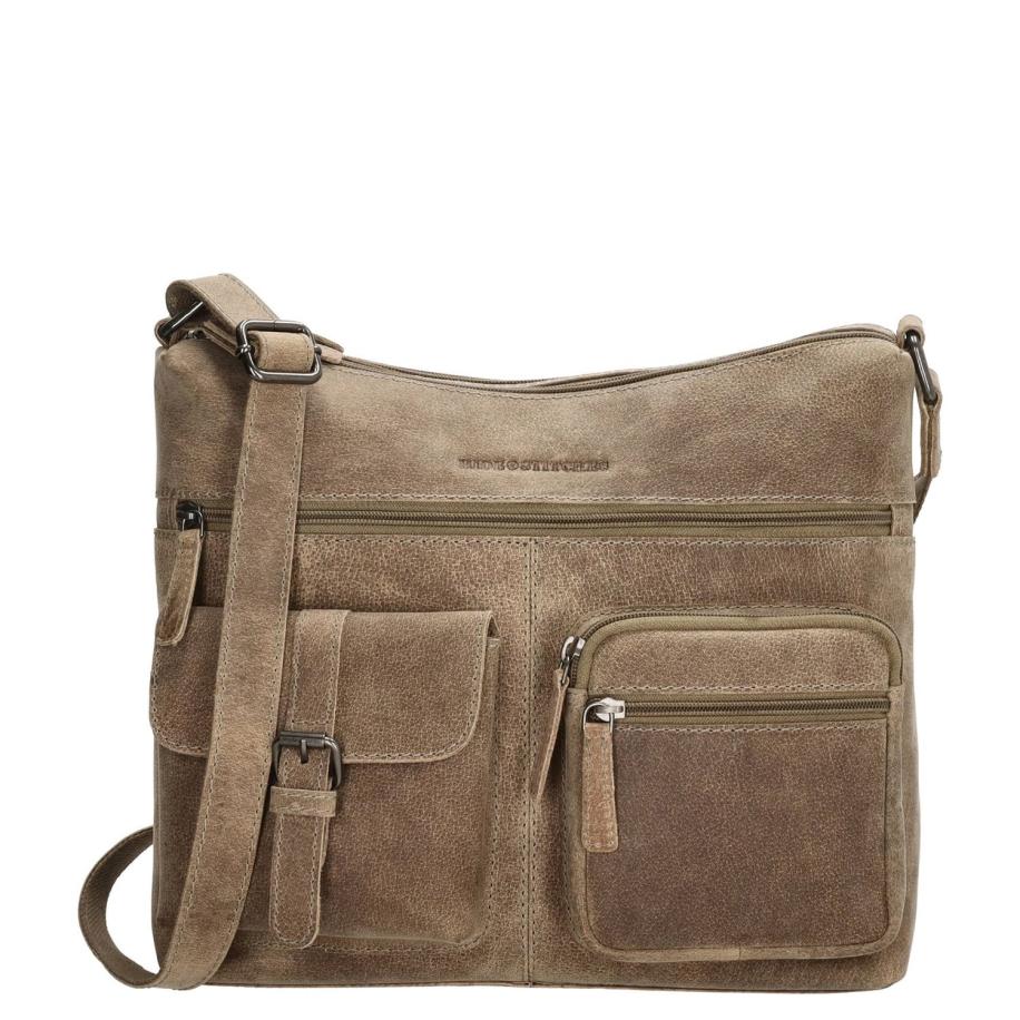 Hide & Stitches Idaho Shoulderbag darksand Bruin