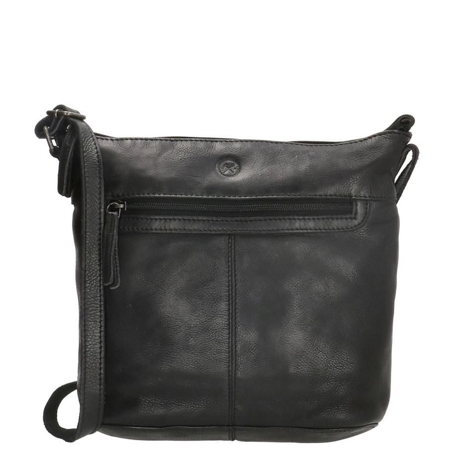 Hide & Stitches Paint Rock Shoulderbag black Zwart