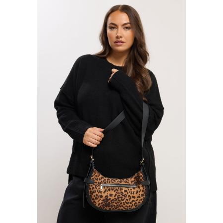 Yours Brown Faux Suede Leopard Buckle Shoulder Bag Size One Size