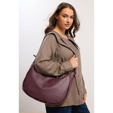 Yours Burgundy Red Faux Leather Slouched Shoulder Bag Size One Size