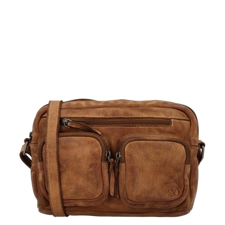 Hide & Stitches Paint Rock Shoulderbag cognac Bruin