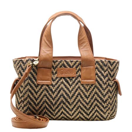 Chabo Romio Jaquard Handbag cognac