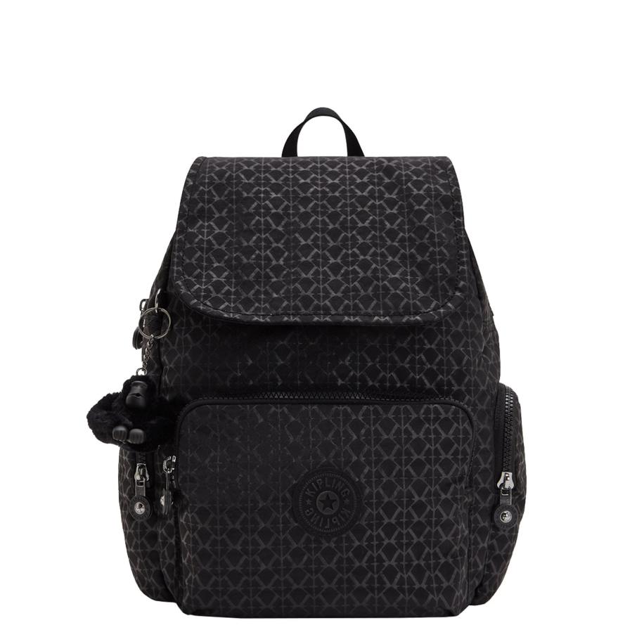Kipling City Zip S signature emb Zwart