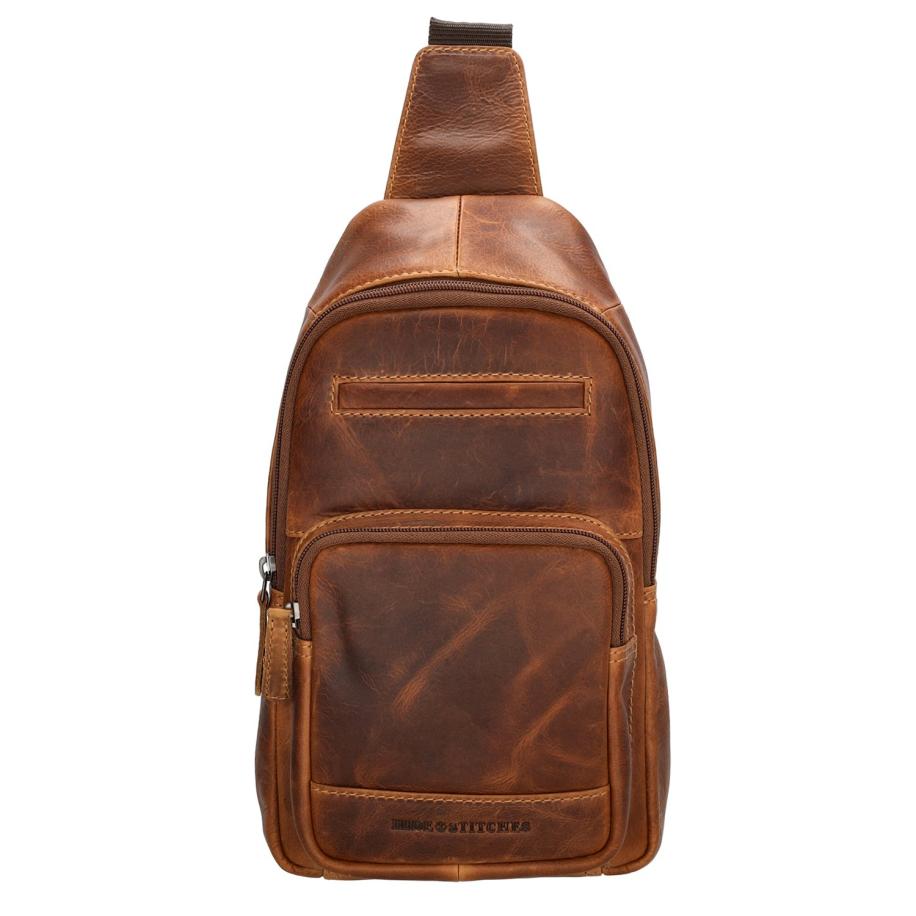 Hide & Stitches Japura Slingbag cognac Bruin