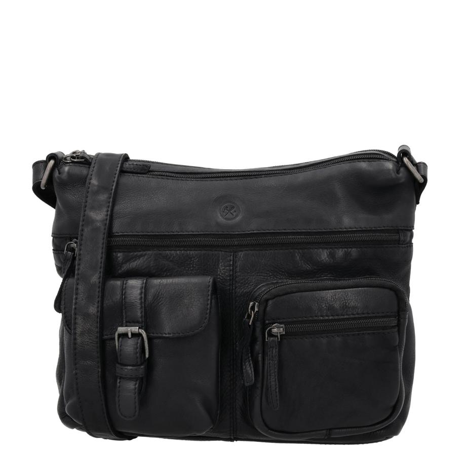 Hide & Stitches Paint Rock Shoulderbag black Zwart