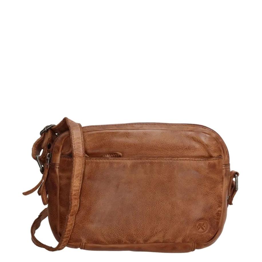 Hide & Stitches Paint Rock Shoulderbag Small cognac Bruin