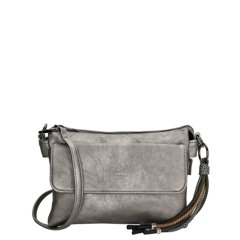 Charm London Tottenham Schoudertas pewter Grijs