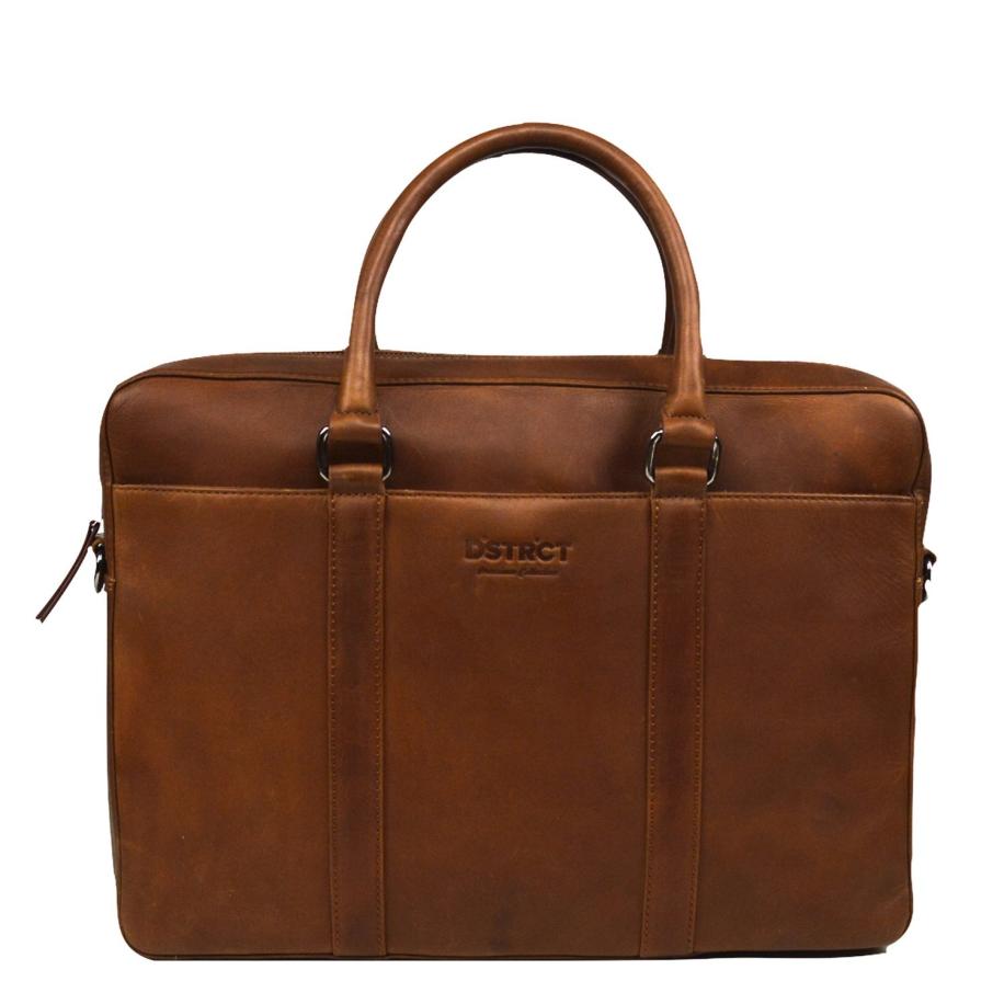 DSTRCT Premium Collection Laptopbag 15,6 cognac Bruin