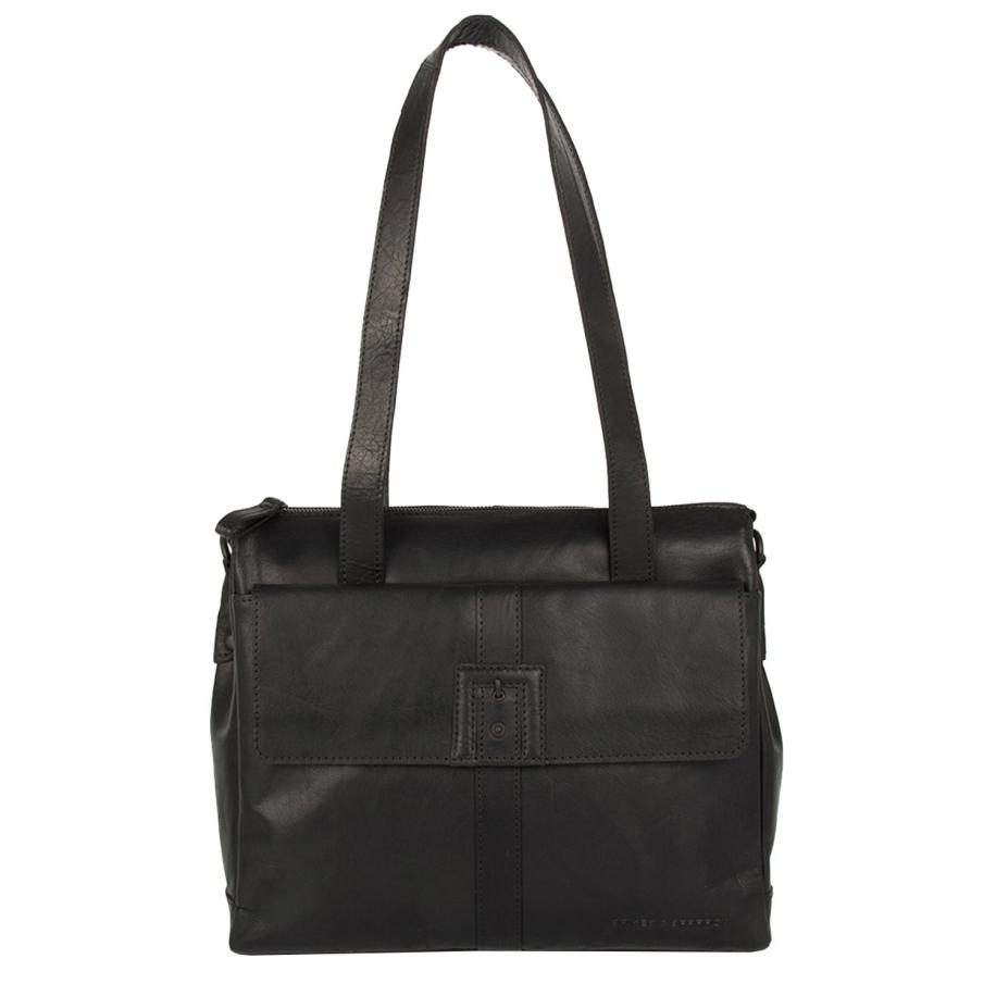 Spikes & Sparrow Durante Laptop Shoulderbag 12 black Zwart