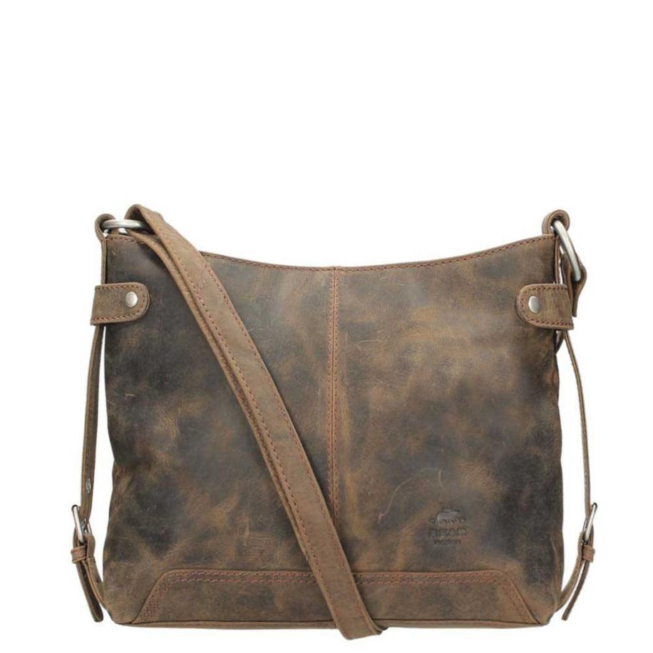 Bear Design Dark Nature Schoudertas brown Bruin