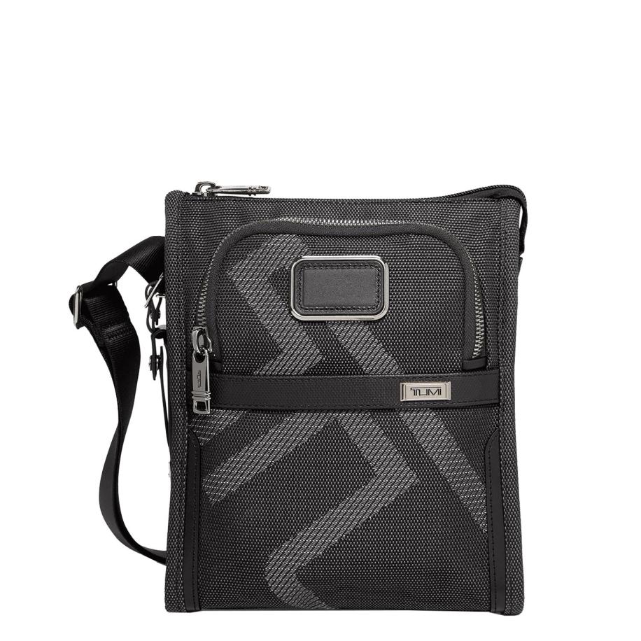 TUMI Alpha Pocket Bag Small reflective TUMI jacquard Zwart