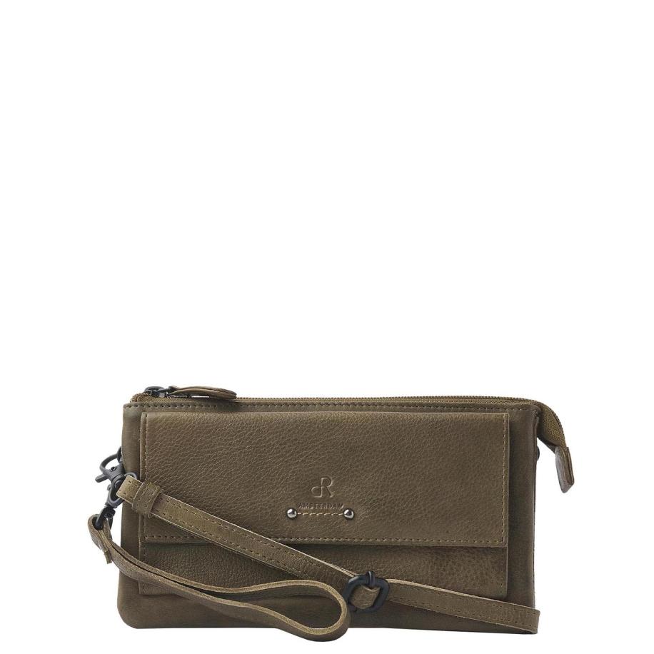 dR Amsterdam Tampa Schoudertas / Clutch olive Groen