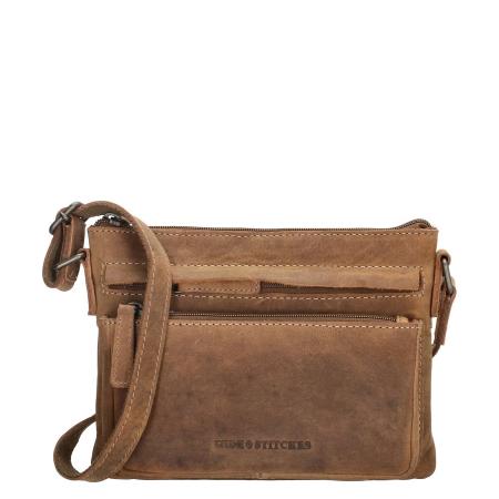 Hide & Stitches Idaho Celestial Schoudertas bruin Damestas