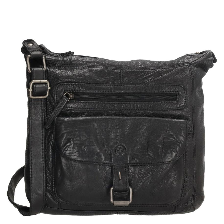 Hide & Stitches Paint Rock Shoulderbag black Zwart