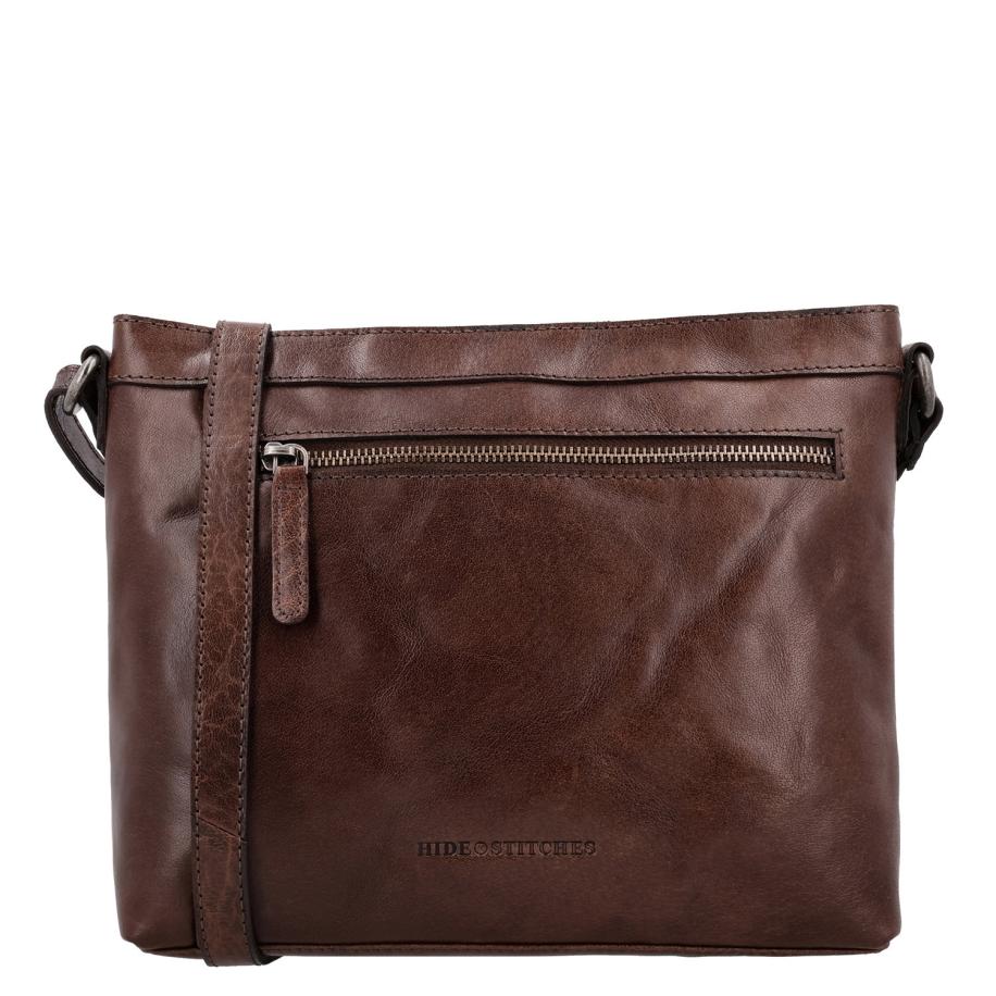 Hide & Stitches Westland Shoulderbag dark brown Bruin