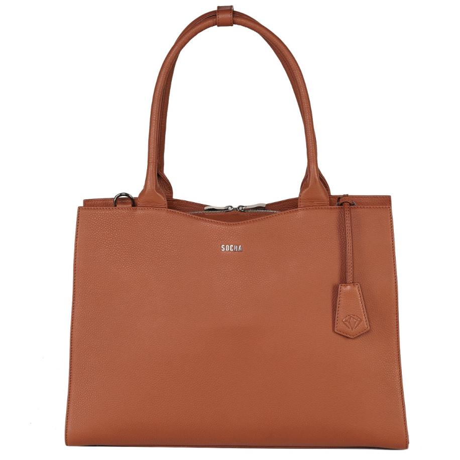 Socha Diamond Edition 15, Laptop Bag Women -Cognac Bruin