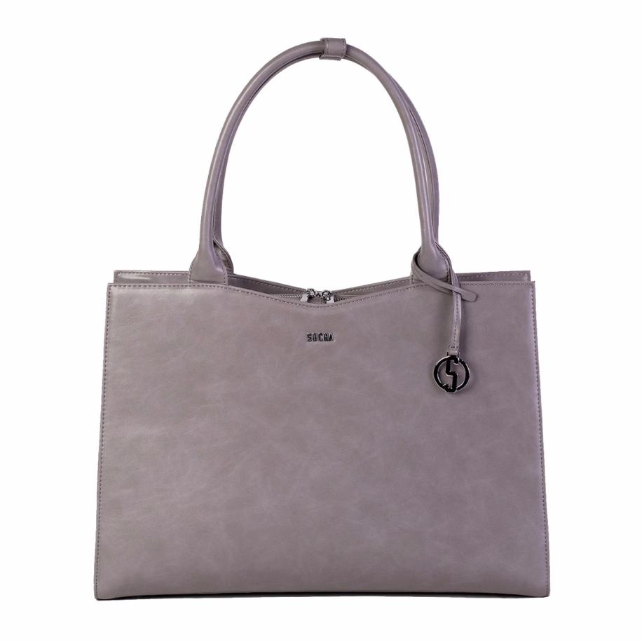 Socha Straight Line Business bag Mud, laptoptas 15.6 voor dames Grijs