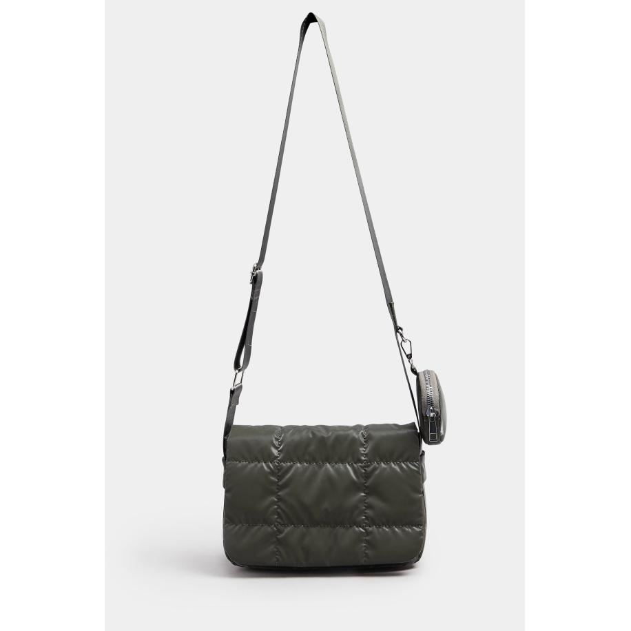 Yours Khaki Green Quilted Cross Body Bag Size One Size Groen