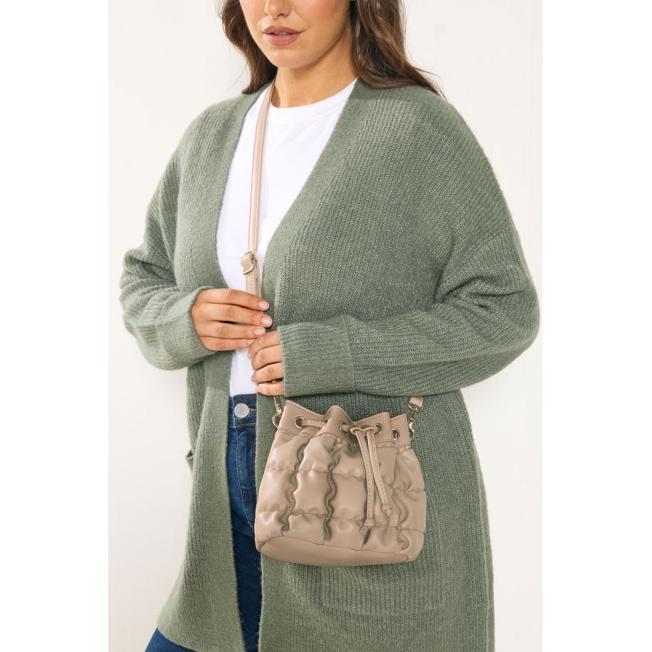 Yours Camel Brown Faux Leather Quilted Bucket Bag Size One Size Bruin