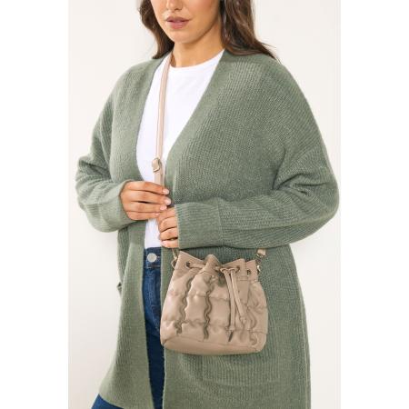 Yours Camel Brown Faux Leather Quilted Bucket Bag Size One Size