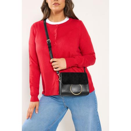 Yours Black Ring Detail Cross Body Bag Size One Size