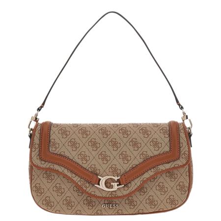 Guess Dea Flap Shoulder Bag latte logo