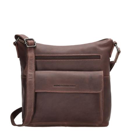 Hide & Stitches Japura Schoudertas Groot Donkerbruin