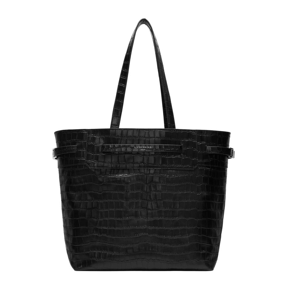 Liebeskind Lora Croco Tote L black Zwart