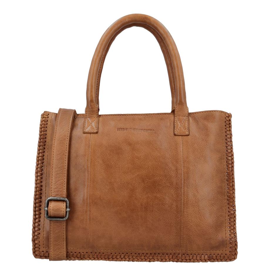 Hide & Stitches Inspired by Country Handbag cognac Bruin
