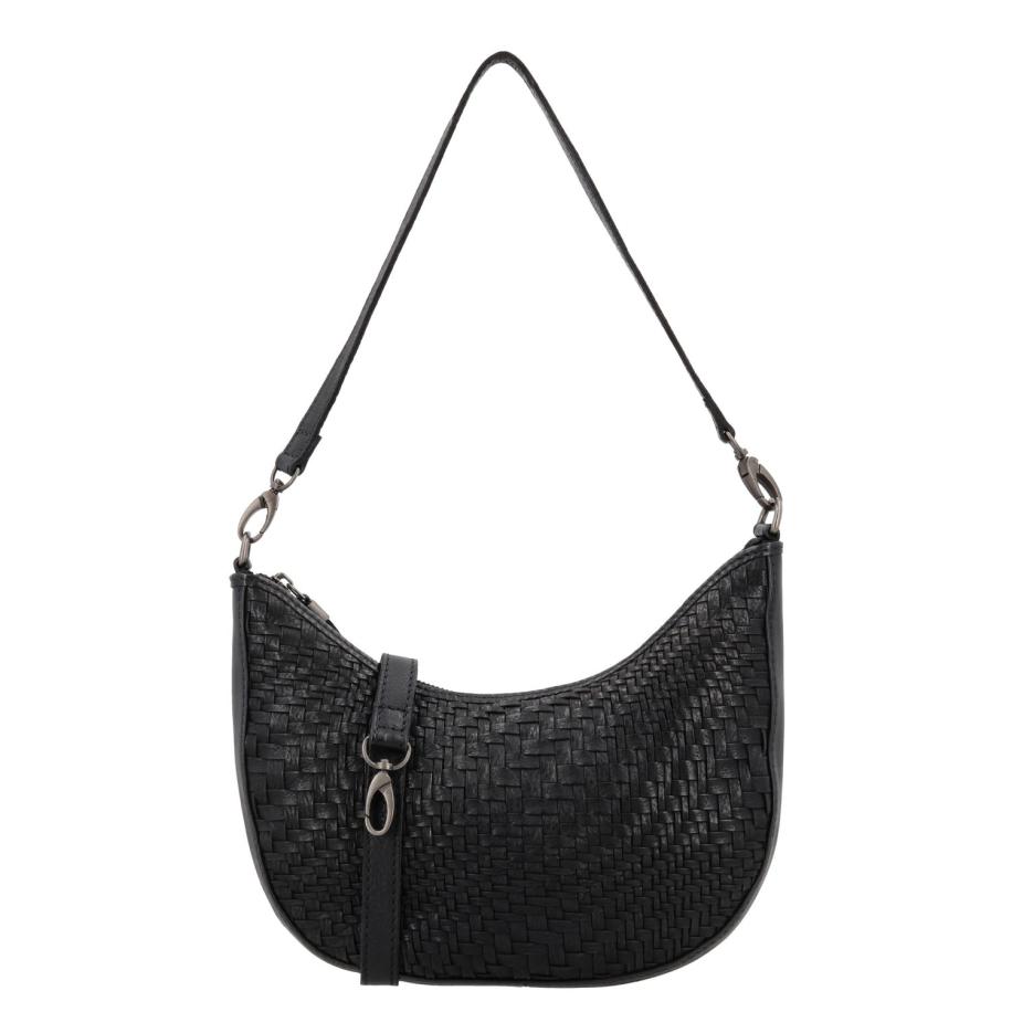 Hide & Stitches Inspired by illusion Shoulderbag black Zwart