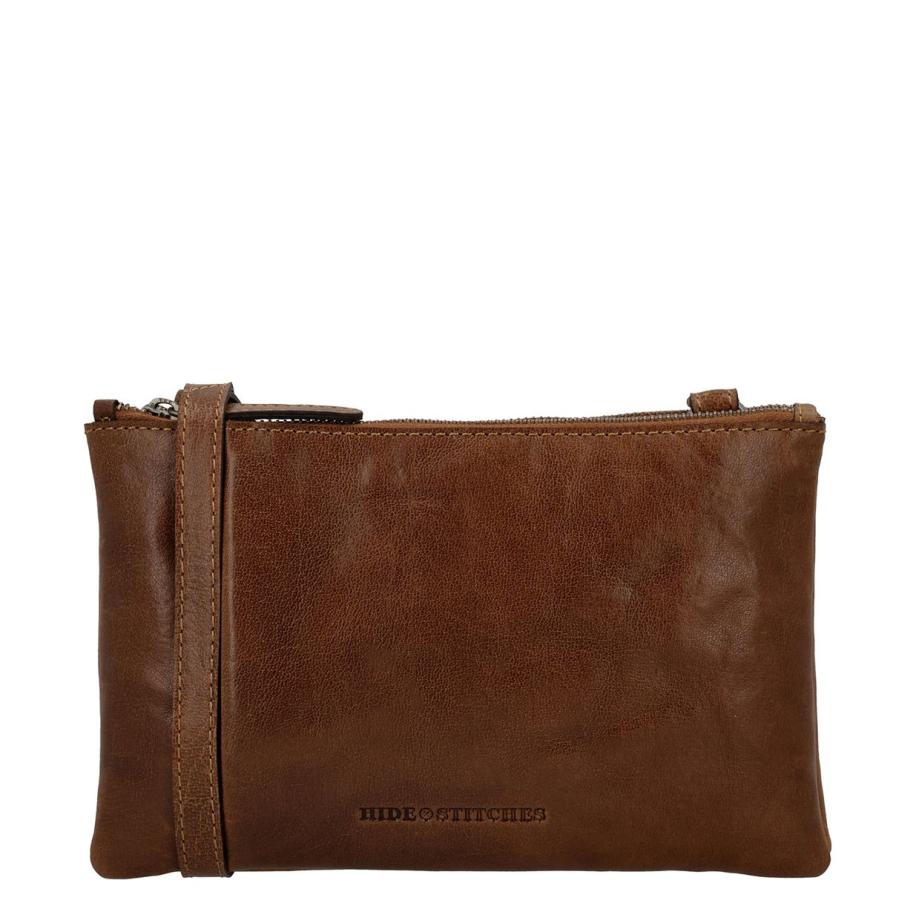 Hide & Stitches Westland Shoulderbag cognac Bruin